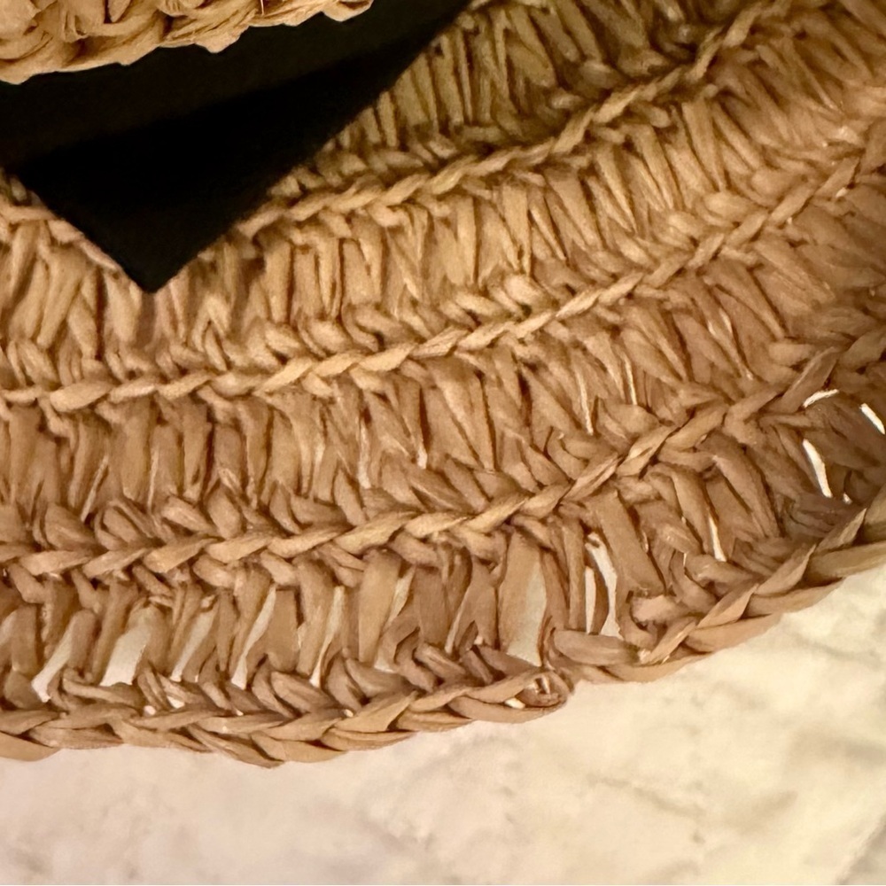 Packable Straw Hat with Black Bow and Coastal Grandma Vibes - Picture 9 of 9